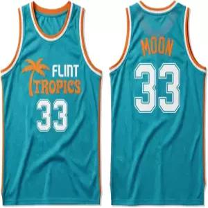 UNLC 플린트 트로피컬 재키 문 33 세미 프로 90년대 힙합 의상 파티 남성 농구 저지 그린 화이트 S-5XL