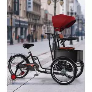 프리미엄 동반용 안전 시트 짐칸 접이식 캐노피 장착 20인치 블랙 단일 포함