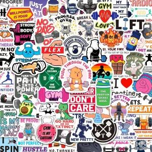 CKXTYNG 200PCS 동기 부여 체육관 스티커 운동 및 피트니스 팩 물병 노트북 플래너 역도 비닐 데칼 남성