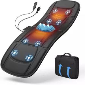 온열 완전 등 및 요추 견인 기능이 있는 컴 릴랙스 진동 마사지 매트 노인용 의자 패드 사무실 근무자