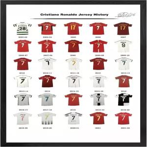 모페선 풋볼 저지 역사 액자 포스터 남자아이의 침실 축구 팬 스포츠 기념품(블랙 프레임 8인치 x