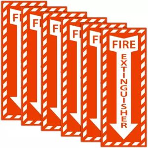 소화기 스티커 6팩 4x12인치 6밀리 비닐 자가 접착 안전 표지판 UV 보호 및 내후성 가정 사무실 보트용