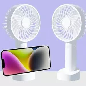 핸디 LED 휴대용 스마트폰 거치 선풍기 1200mAh배터리내장 C타입충전 휴대용선풍기