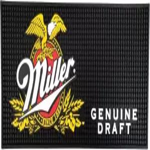 밀러 정품 생맥주 직사각형 바 매트 유출 레일 드립 - 20.5인치 x 8.25인치