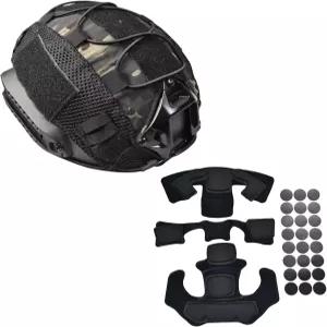 전술 헬멧 커버 내부 메모리 폼 패드 세트 및 고속 에어소프트 천 옵스코어 PJ MH 헬멧용 M/L 사이즈