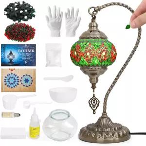 터키식 모자이크 램프 키트 백조목 스테인드글라스 만들기 - 쉽고 재미있고 경험 필요 없음 성인 및