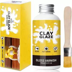 100ml 공기 건조 점토 유약 광택 바니시 키트 고광택 유약은 균열 긁힘 마모를 방지하며 예술 도자기 유화