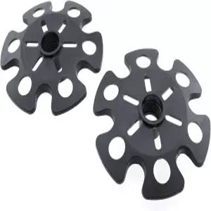 KKUANG 2PCS 트레킹 폴 스노우 바스켓 워킹 스틱용 범용 액세서리 싱크 방지 팁 말굽 발 플라스틱 보호대