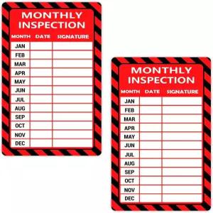 월간 검사 스티커 시설 기계 및 소화기 유지보수를 위한 3x5인치 안전 기록 라벨(50개)