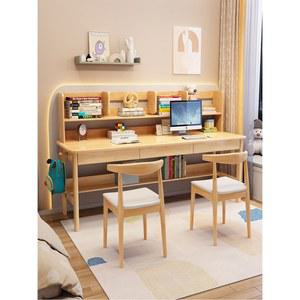 2인테이블 의자 화이트 골드메탈 공부방 의자2개 우드 쌍둥이책상 조약돌 원목색 심플