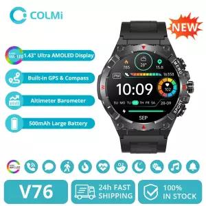 호환 2025 COLMI V76 GPS 스마트 시계 1.43 울트라 AMOLED 디스플레이 내장 GPS 및 나침반 고도계 기압계 S
