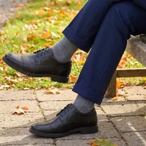 락포트 로빈신 남성 방수 캡토 옥스포드 구두 와이드 블랙