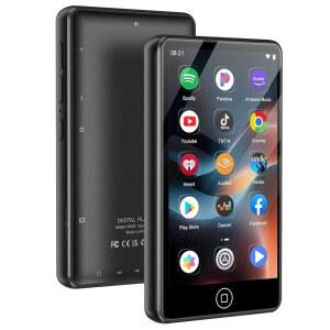 [미국배송] 블루투스 및 WIFI가 지원되는 AGXOV 144GB MP3 플레이어 판도라용 안드로이드 스포티파이 뮤직 아마존 뮤직 AUDIBLE. 4.02인치 터치스크린 스피커 최대 512GB의 플레이 스토어 지원