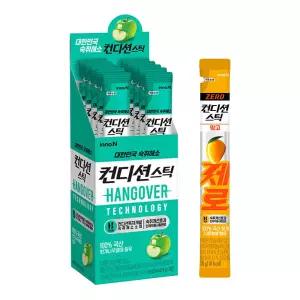 컨디션스틱 그린애플 10개 +컨디션스틱 제로 망고맛 1개 / 음주전후 숙취해소제