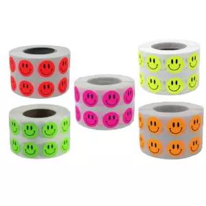 스티커 다꾸 1.3cm 미니네온 답례품 스마일스티커 2000pcs 대 문구