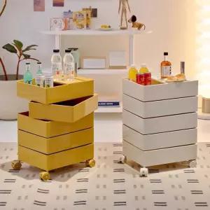 회전식 서랍장 입체형 간이 랜덤 가정 정리대 4단 거울