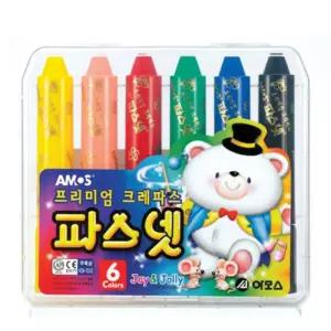 파스넷 6색 부드러운크레파스 부드러운크레용 크레파