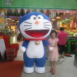 도라에몽 캐릭터 인형탈 코스튬 의상 성인용 에어슈트 마스코트 공연 행사 축제용