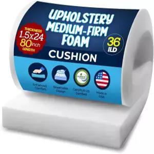이셀폼 레이스시티폼 업홀스터리 폼 쿠션 1.5인치 H x 24인치 W 80인치 L(미디엄 펌) 시트 교체 패딩