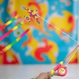 낚시 연 얼레 독수리 앵무새 세트 가벼운 간편 낚시대 새모양 연날리기