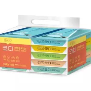 코디 여행용 티슈 70매 x 10팩(SH)