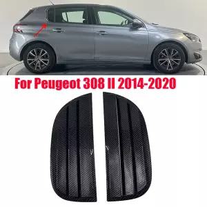 호환  푸조 308 II 2020 2019 2018 2017 2016 2015 2014 밝은 검정색 뒷 창 삼각형 루버 장식 프레임