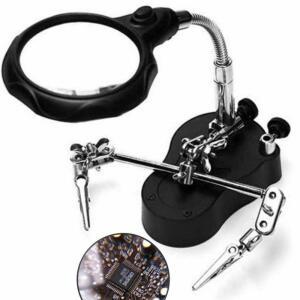 [2개구성] 집게비서 다목적 정밀작업 LED 기 프라모델 집게홀더 확대경 스탠드 인두 거치대 EWCA85E5