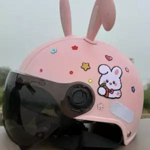 토끼 헬멧 여름 바이크 전동 차단 스쿠터 햇빛 여성용