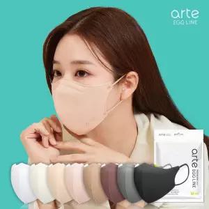 아르떼 에그라인 새부리형 컬러 마스크 대형 화이트 블랙 50매/100매