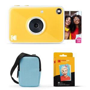 KODAK PRINTOMATIC 즉석 GB 파란색 용지 카메라 사진 스타터 ZINK 10MP 휴대용 스티커 상태 컬러 노란색 인쇄 번들 케이스 뒷면 20PK 표시기 LED 사진 디지털