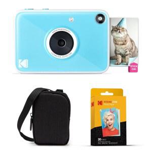 KODAK PRINTOMATIC 뒷면 표시기 인쇄 LED GB ZINK 사진 상태 사진 20PK 파란색 용지 스타터 즉석 컬러 10MP 카메라 휴대용 케이스 번들 스티커 디지털