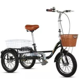 성인 세발 자전거 여성용 마실 어른 14인치 노인 3발 블랙