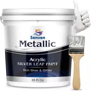 은 페인트 35온스 금속 액체 은박 목재 캔버스 가전제품 가구 점토 DIY 및 아트 공예용 고급 빠른 건조