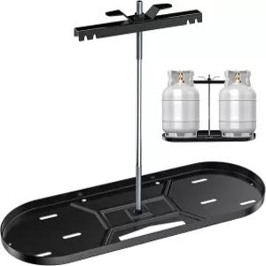 20파운드 실린더용 스카이 플레임 스틸 RV 듀얼 프로판 탱크 장착 랙 캠핑 및 트레일러용 더블 가스 히치