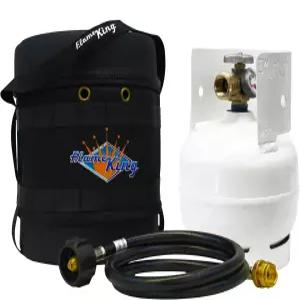 플레임 킹 가스 운반 키트 - 단열 보호 휴대용 케이스 3LB 프로판 탱크 및 캠핑 야외 모험용 어댑터 호스