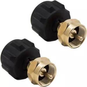 1파운드 프로판 탱크용 가스원 2팩 리필 어댑터 및 20파운드 탱크 장착