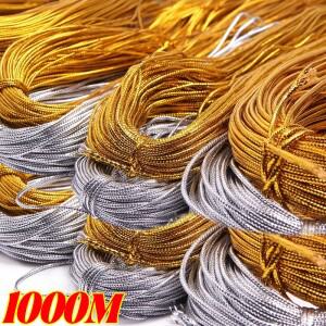 1000/100m 금은색 실 태그 DIY 쥬얼리 제작용 선물 끈 행택 로프 크리스마스 볼 펜던트