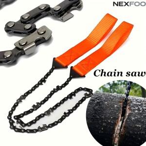 야외용 포켓 지퍼 톱  망간강으로 만든 24인치 와이어 탈출 및 생존을 위한 나무 절단용