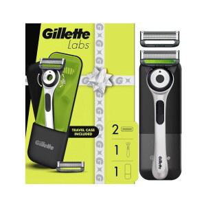 [미국배송] 각질 제거 바 남성 U2019의 샤프 화이트 에디션 핸들 블레이드 리필 2개 및 여행용 케이스 선물 세트가 포함된 질레트랩스