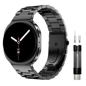 갤럭시 워치 8 40mm / 44mm 클래식 46mm와 호환되는 아스토르고스 메탈 밴드, 남성용 노 갭 비즈니스 스테인리스 스틸 스트랩