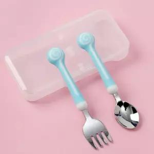 [알티피아]유아용 아기용 식사용 컬러 수저포크 블루