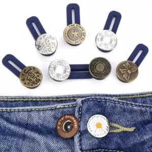 바지 허리 늘림 확장 실리콘 고리 단추 바지 늘림 단추 허리 청 확장고리 조절 버튼 요술 후크