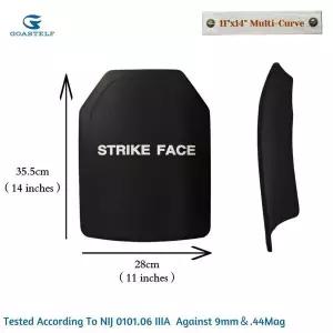 호환  NIJ 레벨 IIIA 방탄 멀티 커브 플레이트 11x14인치 10x12인치 전술용 방탄 패널 9mm 및 .44Mag 방탄