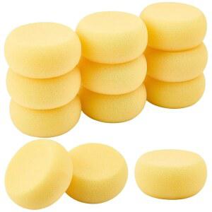 크라스피어 12개 원형 도자기 스펀지 공예 클레이 스펀지 3인치 금 탄성 합성 수채화 흡수 비누 청소 아크릴 그림 조각 도구 도자기 예술 DIY 공예 가정용