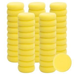 2.8인치 원형 페인팅 스펀지 50팩 - 도자기, 페이스 페인팅 및 아트 공예용 노란색 도자기 점토 스펀지