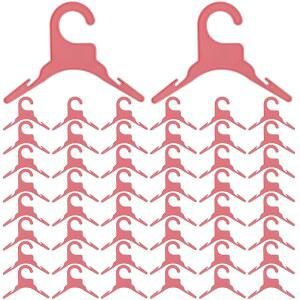 AUEAR 50팩 애완동물 옷걸이 작은 의류 플라스틱 랙 걸이 개 (핑크) 고양이 강아지