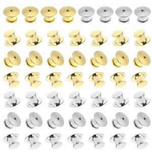 50개 잠금 핀, 금속 에나멜 핀, 키퍼, 바늘, 금 은 장신구, 라펠 핀 만들기, 공예품 배지 브로치 주얼리 잠금 지원