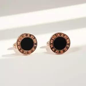 쉐이드 블랙 오닉스 원터치 귀걸이 로마 숫자 여자 친구 기념일 선물 데일리