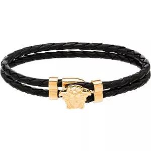 (당일) 25SS 베르사체 메두사 골드 블랙 가죽 팔찌 DG05579 DMTN D41O