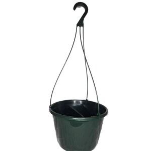 랜드마크 플라스틱(5 그린큐)의 10인치 지름 흰색 녹색 걸이 소용돌이 바구니 또는 콘템포